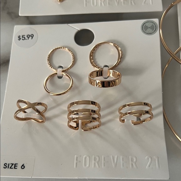 Forever 21 Gold and Silver Earring Collection and ring set size 6! #8 - Picture 4 of 8